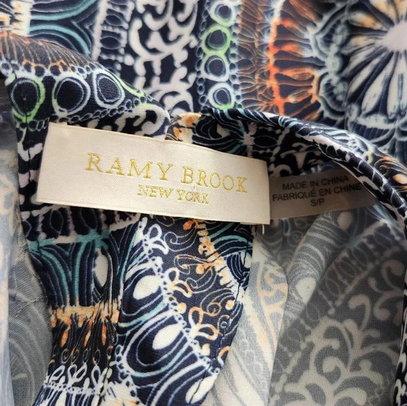 Ramy Brooke Vanna Rope Tie Boho Printed Midi Dress sz Small - Picture 9 of 10